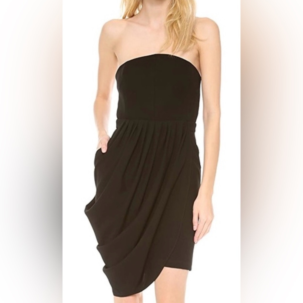 A.L.C Black Strapless Parish Dress, Size 4